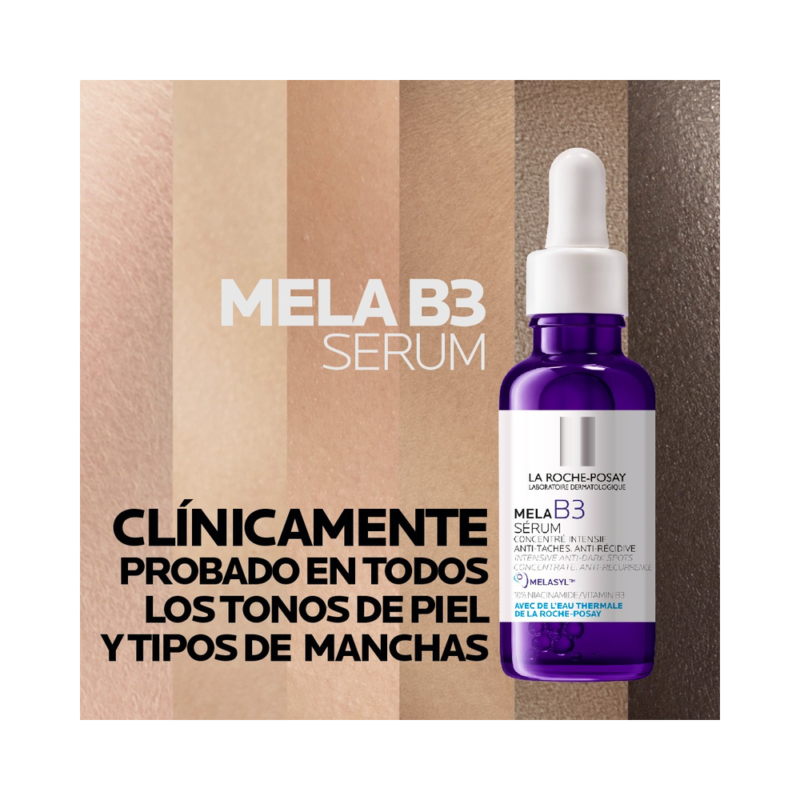 Sérum Concentrado Mela B3 La Roche-Posay Antimanchas 30ml con Melasyl y 10% Niacinamida Previene la Reaparición