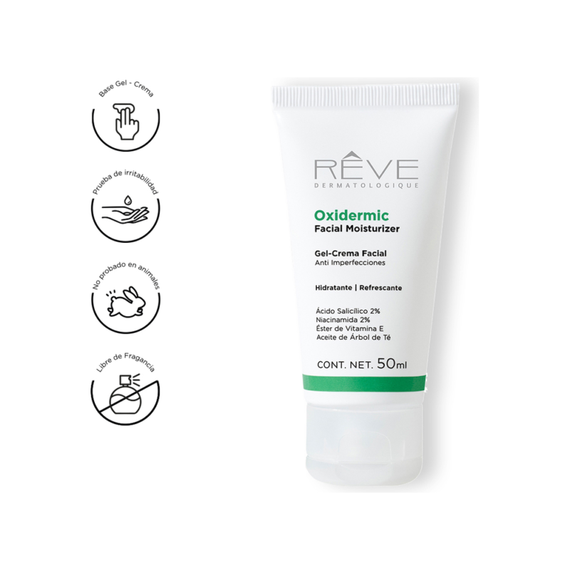 Reve Oxidermic Gel Crema Hidratante Anti Imperfecciones Tipo de piel Todo tipo de piel