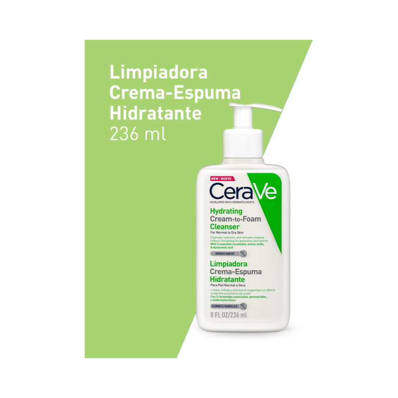 D_NQ_NP_2X_795043-MLU74979535825_032024-F-1.webp Crema Espuma Cerave Limpiadora Hidratante Para Rostro 236ml Momento de aplicación Día/Noche Tipo de piel piel normal a seca