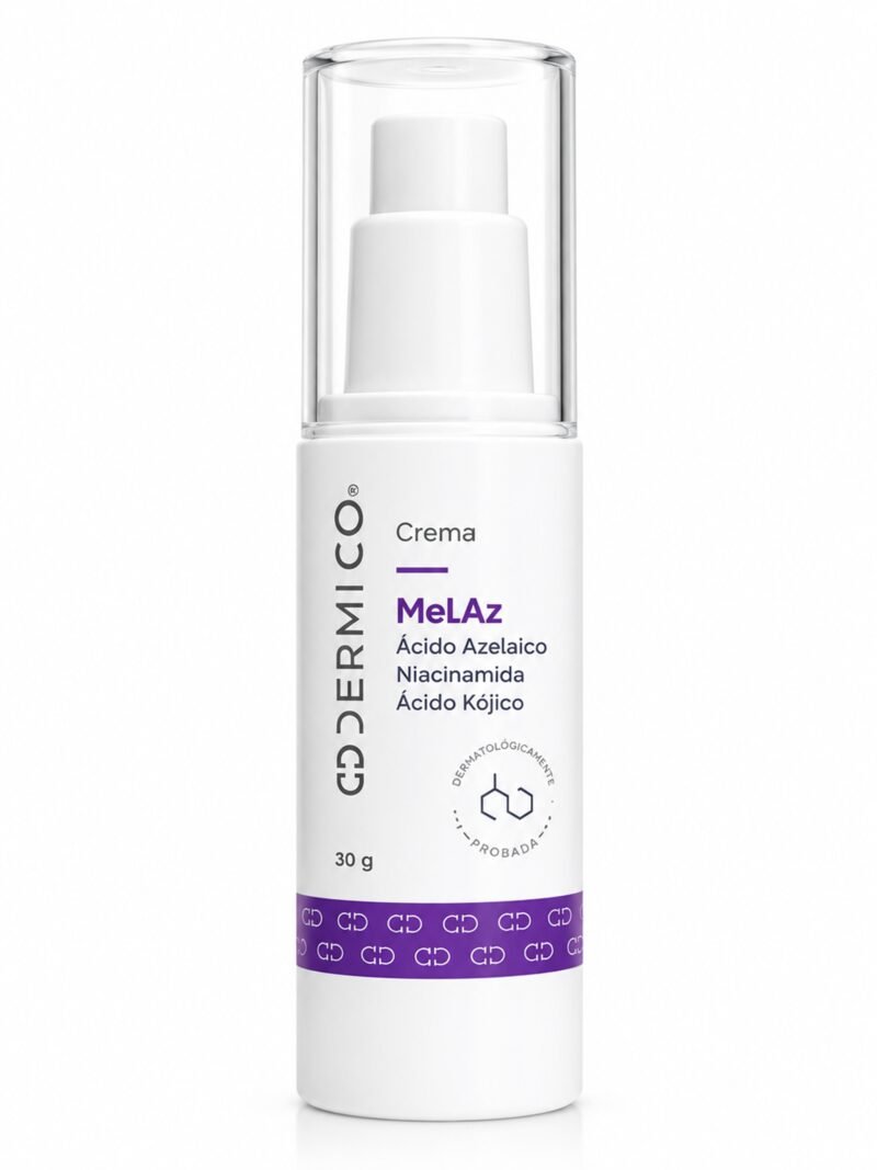 Crema Dermatológica MeLAz en Envase Blanco MELAZ ACIDO AZELAICO NIACINAMIDA ACIDO KOJICO 30G